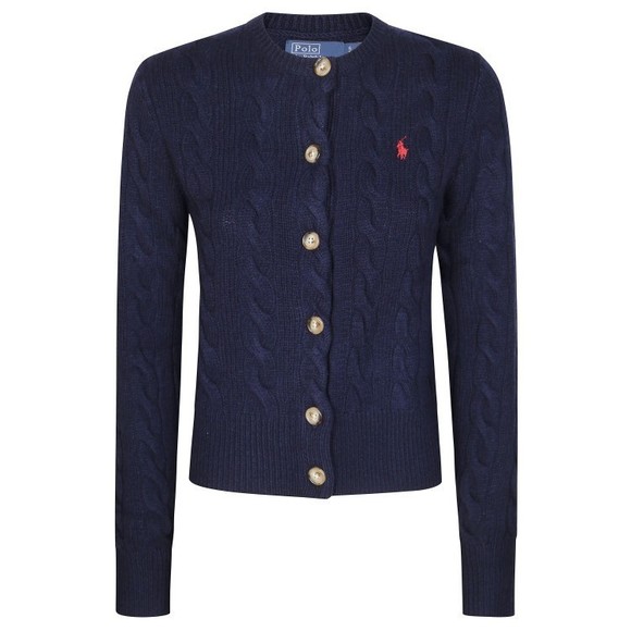 Polo Ralph Lauren Cardigan Trecce Con Bottoni E Logo - NWT - Picture 1 of 3